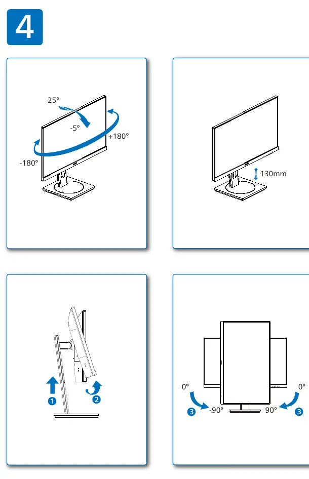 Ergonomic adjustment ranges