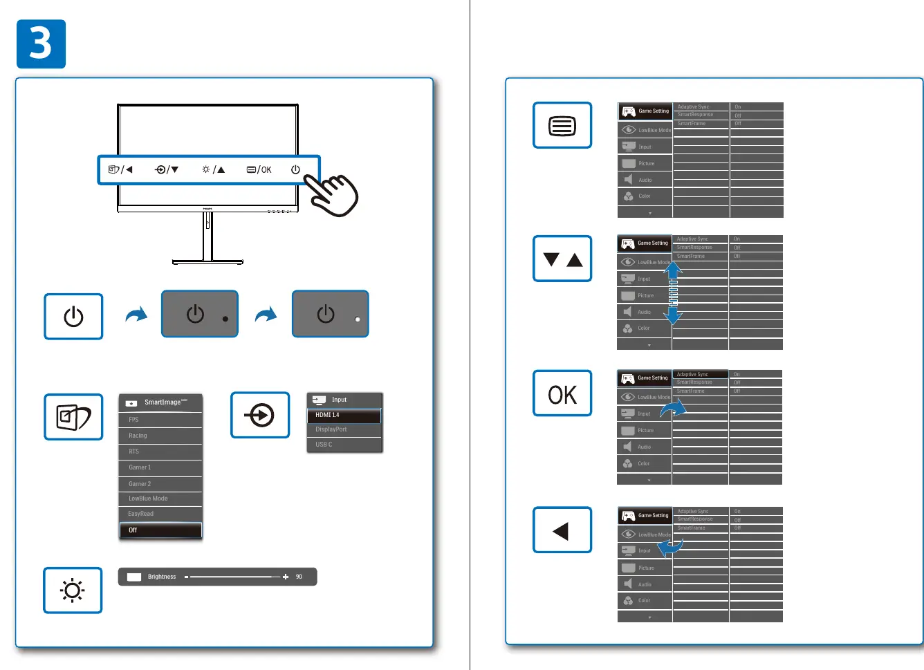 OSD menu navigation