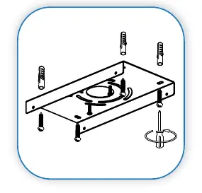 Step 1: Attach mounting bracket to the junction box.