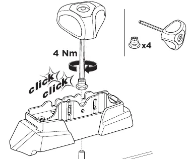 Securing the foot pack (4 Nm)