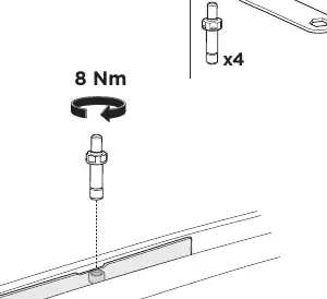 Installing threaded studs (8 Nm)