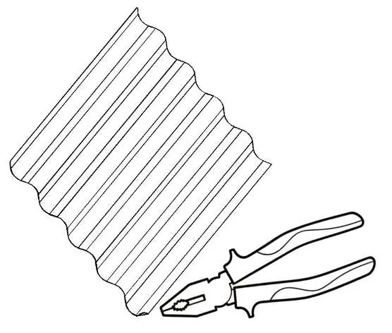 Straightening deformed edges with pliers.
