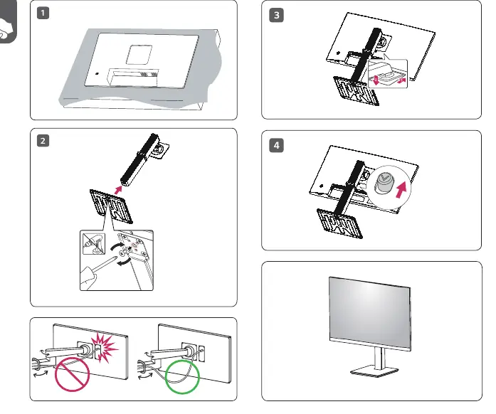 Monitor stand assembly steps