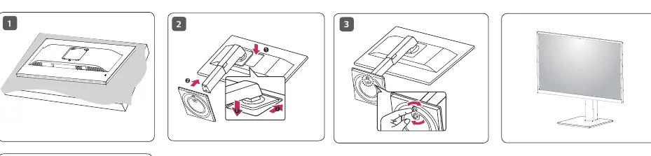 Monitor stand assembly steps.