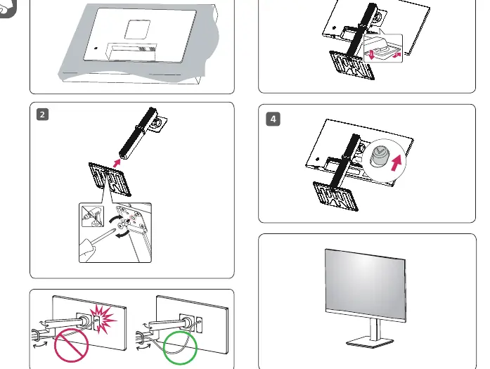 Monitor stand assembly steps