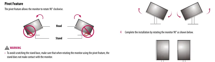 Pivot feature installation