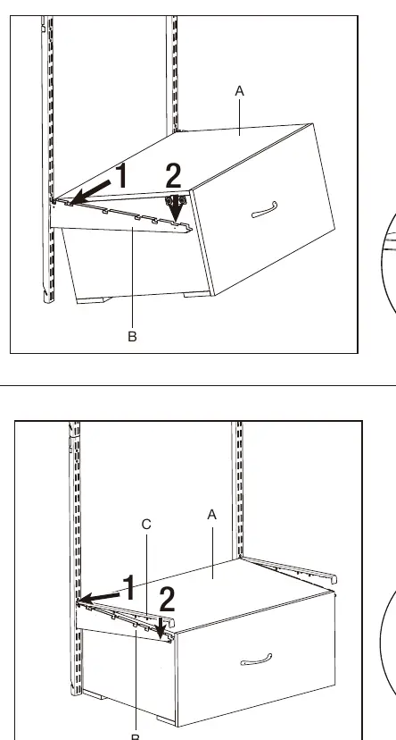 Installing drawer kits and bracket covers