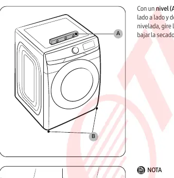 Leveling the dryer