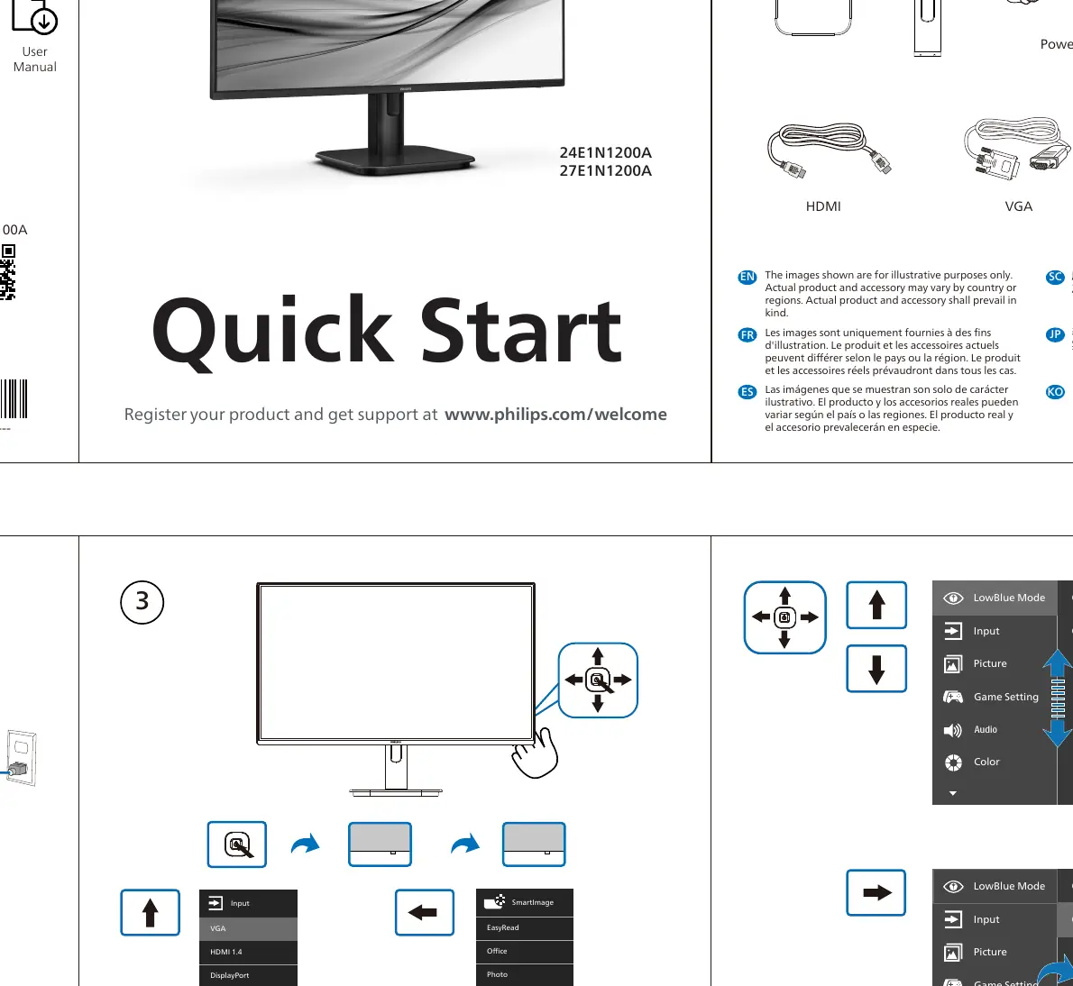 OSD menu navigation and settings