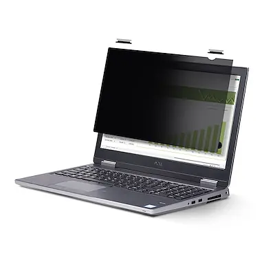 Privacy screen installation and flip-up feature