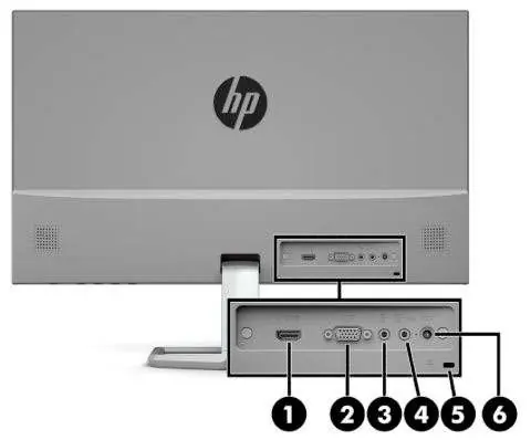 Rear components of the monitor