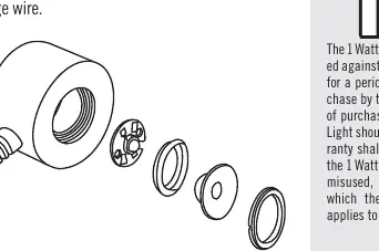 Assembly diagram showing the ring nut, lens, o-ring, and bulb housing