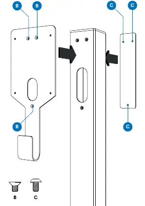 1-Way mounting plate and cover attachment.