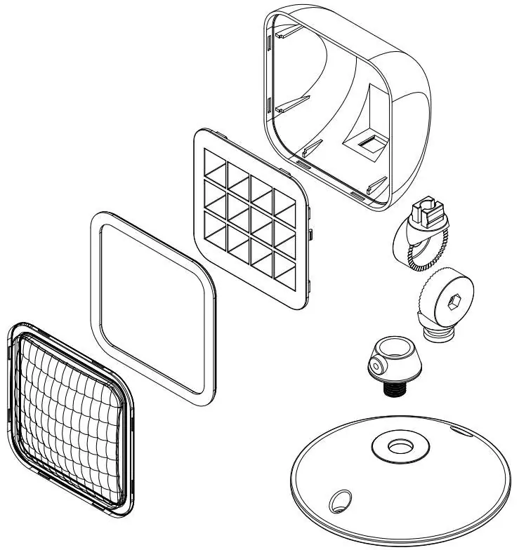 Exploded view of the emergency remote head components