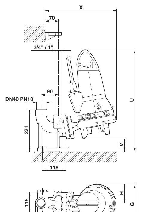 Installation with auto-coupling system (Fig. A)
