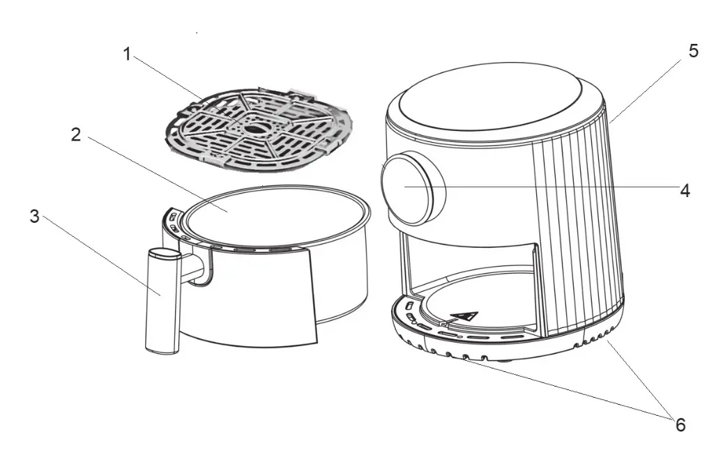 Parts of the air fryer