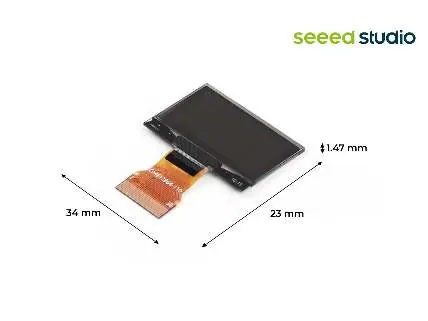 Dimensions of the OLED display module