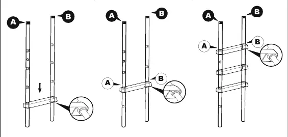 Ladder structure assembly steps 4-6.
