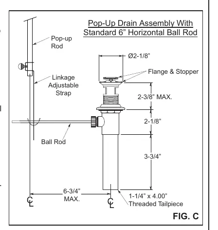 Pop-up Drain Assembly (FIG C)