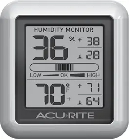 Front display showing humidity and temperature data