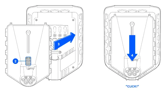 Attaching the Chargeberry to the backplate.