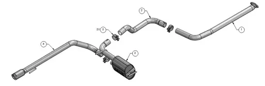 Exhaust system components diagram