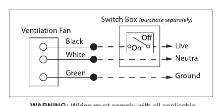 Wiring diagram for connecting house wires to the fan