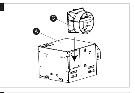 Attaching the duct connector to the fan housing