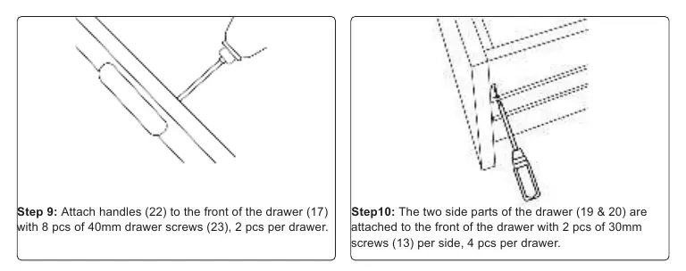 Assembly steps 9 and 10