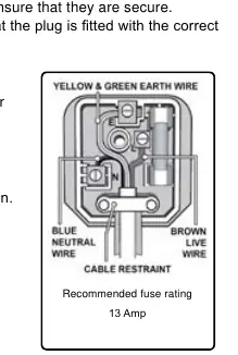 Wiring diagram for the 13 Amp plug