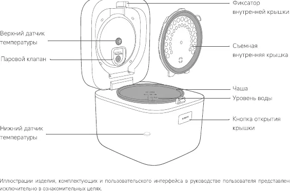 Components of the Xiaomi Multifunctional Rice Cooker