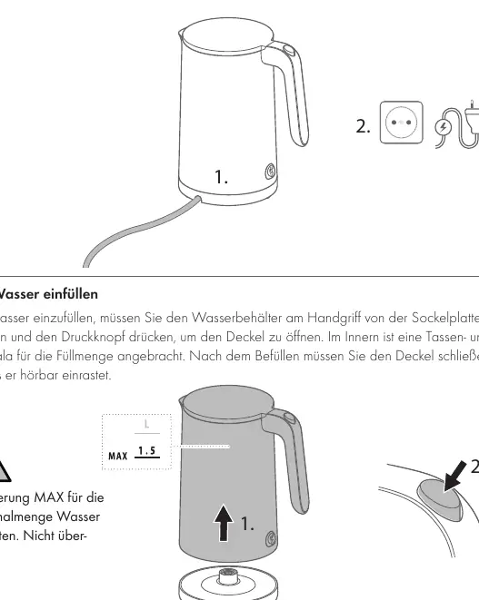 Operating the kettle