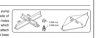 Base attachment diagram showing bolt and nut placement.