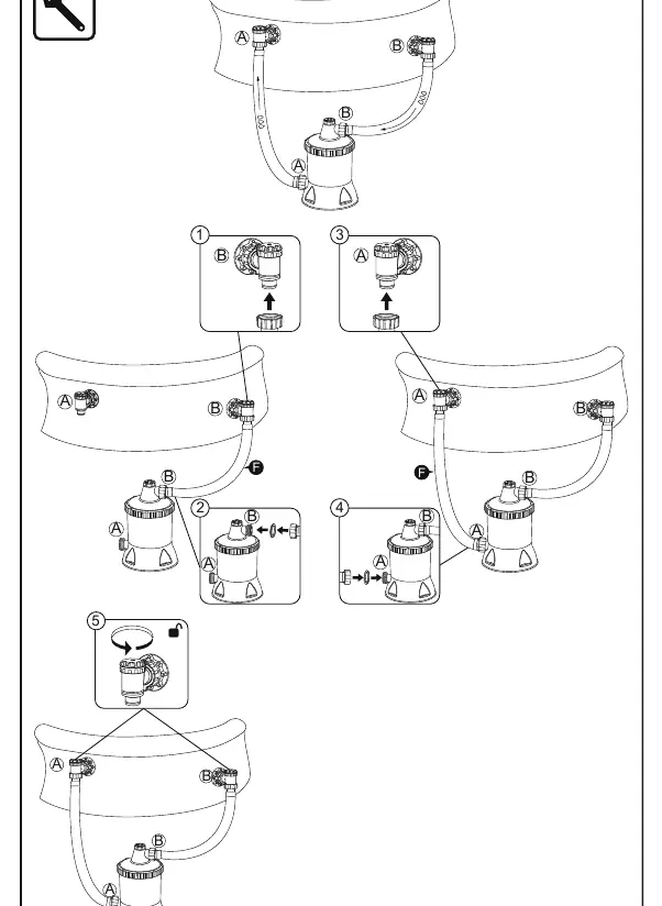 Hose connection diagram.