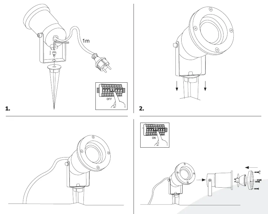 Installation steps for the Sydney LED Garden Spike Light