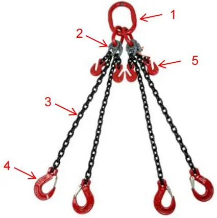 Structure diagram of the chain sling