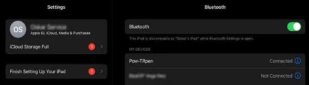 Bluetooth pairing interface