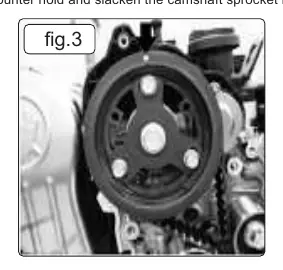 Camshaft sprocket timing marks alignment (fig.3)