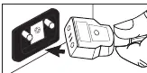 Correct orientation for connecting the magnetic power cord.