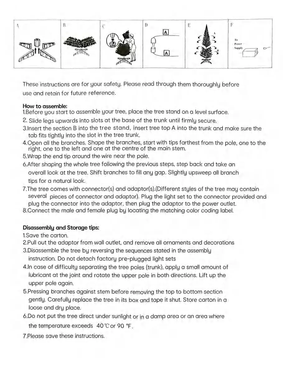 Assembly steps for the Christmas tree