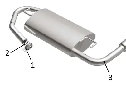 Assembly diagram for the exhaust kit components