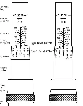 Step-by-step visual guide for setting the torque to 66Nm.