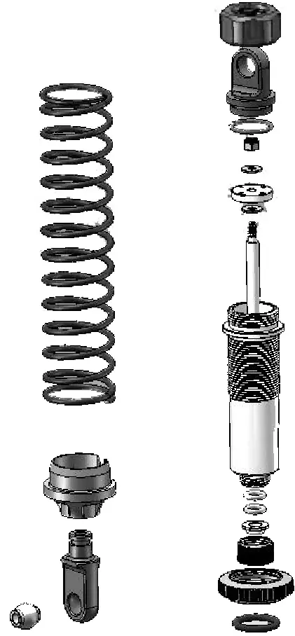 Front shock absorber exploded view