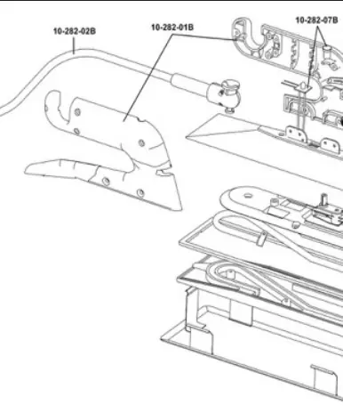 Exploded view of the Roberts 10-282G-2 Heat Bond Iron