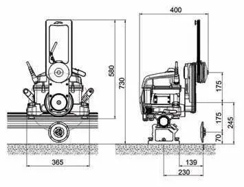 Main dimensions of the DST 10-CA head.