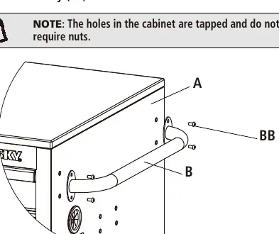 Attaching the cabinet handle