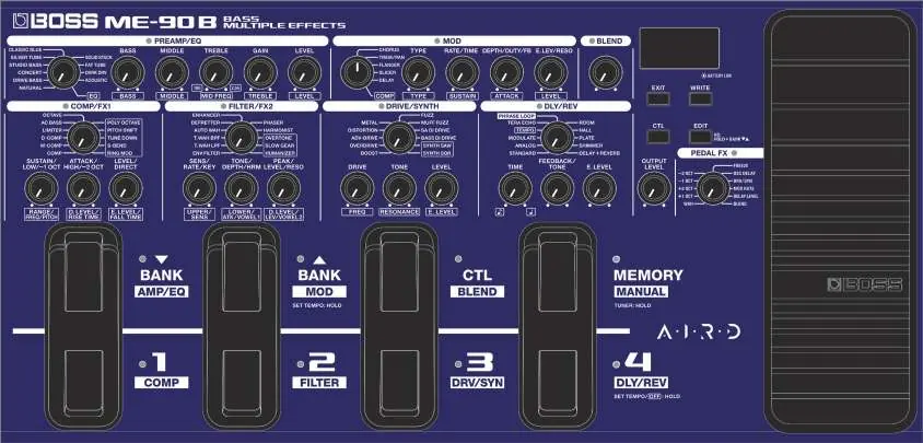 Top panel layout of the ME-90B