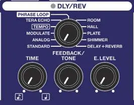 DLY/REV knob settings