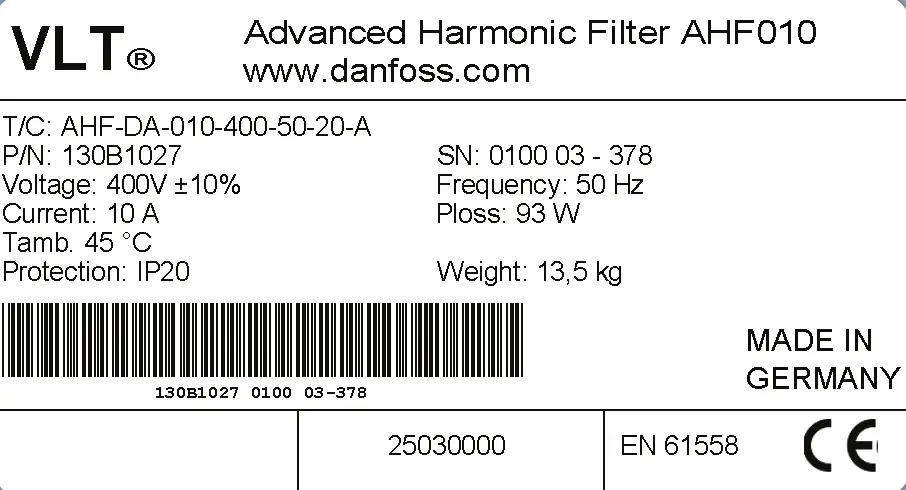 Product Label identifying revision number