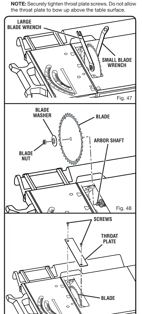 Blade replacement procedure.